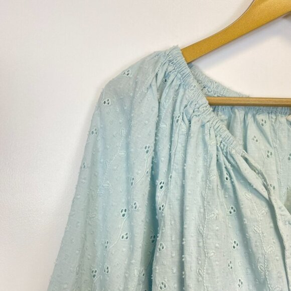 Joie Blue Eyelet Blouse - Picture 3 of 8